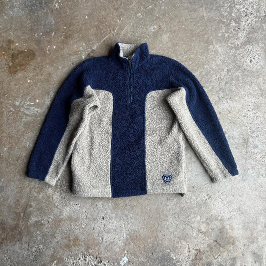 Navy & Cream Sergio Tacchini Sherpa Fleece - L