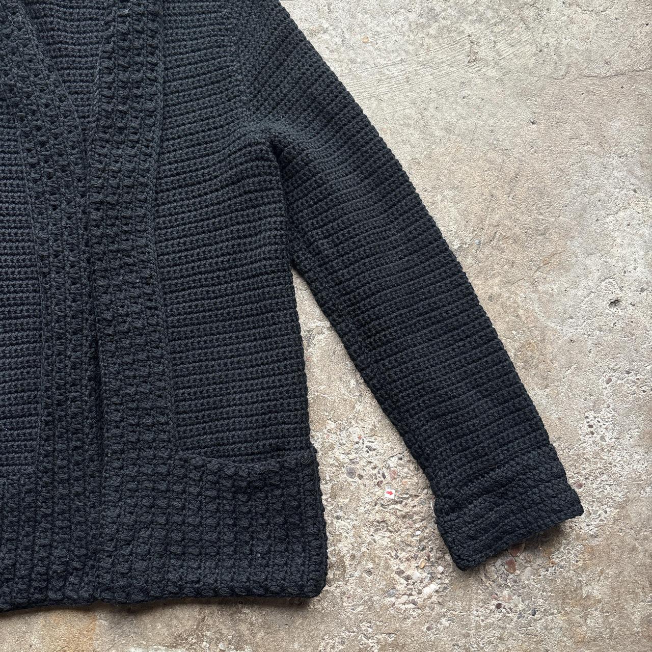 Black hand knitted wool cardigan