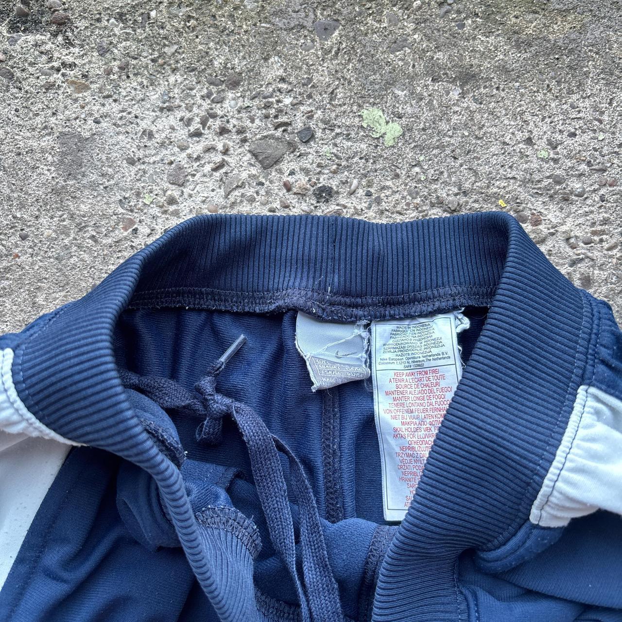 00s Navy and grey Nike Air track pants with embroidered logo