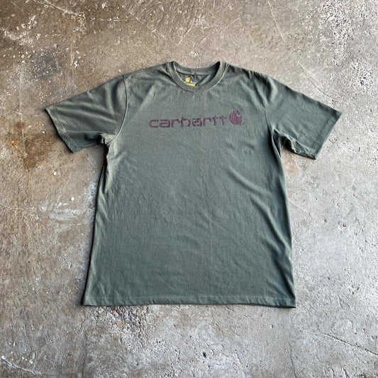 Khaki Green Carhartt Logo Graphic T-Shirt - XL