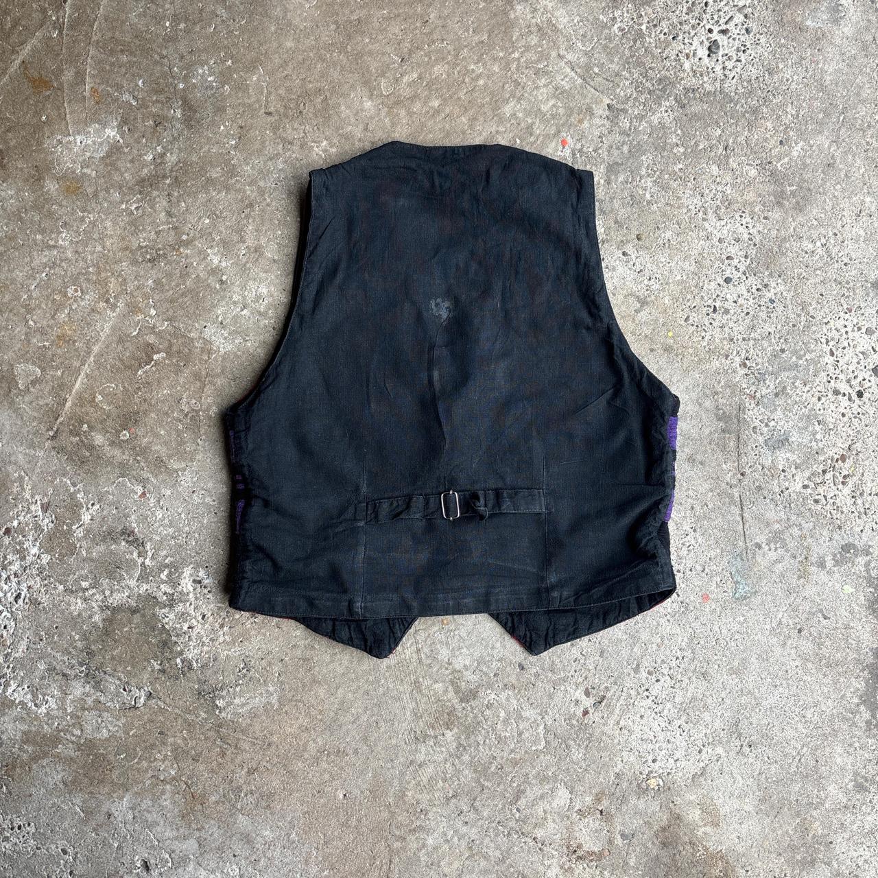 Multi-Coloured Plaid Button Up Vest - XL (women’s)