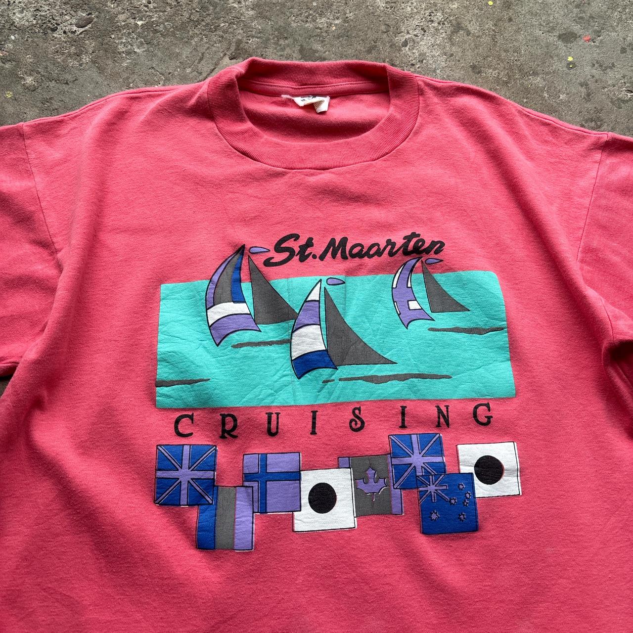 Pink single-stitch graphic tee with ‘Cruising’ print