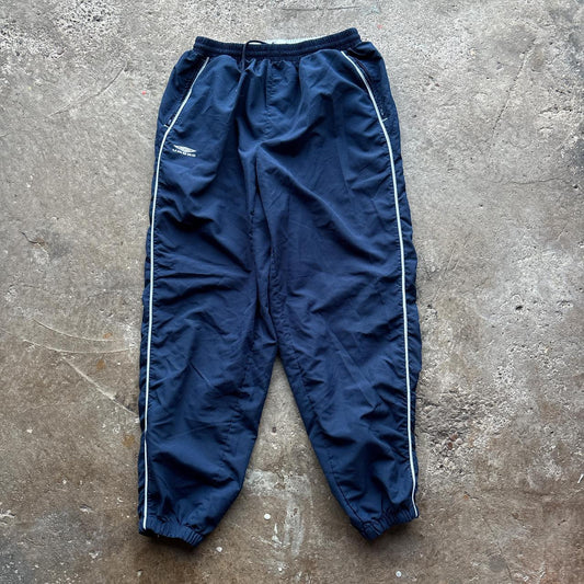 Navy Umbro joggers with white detailing