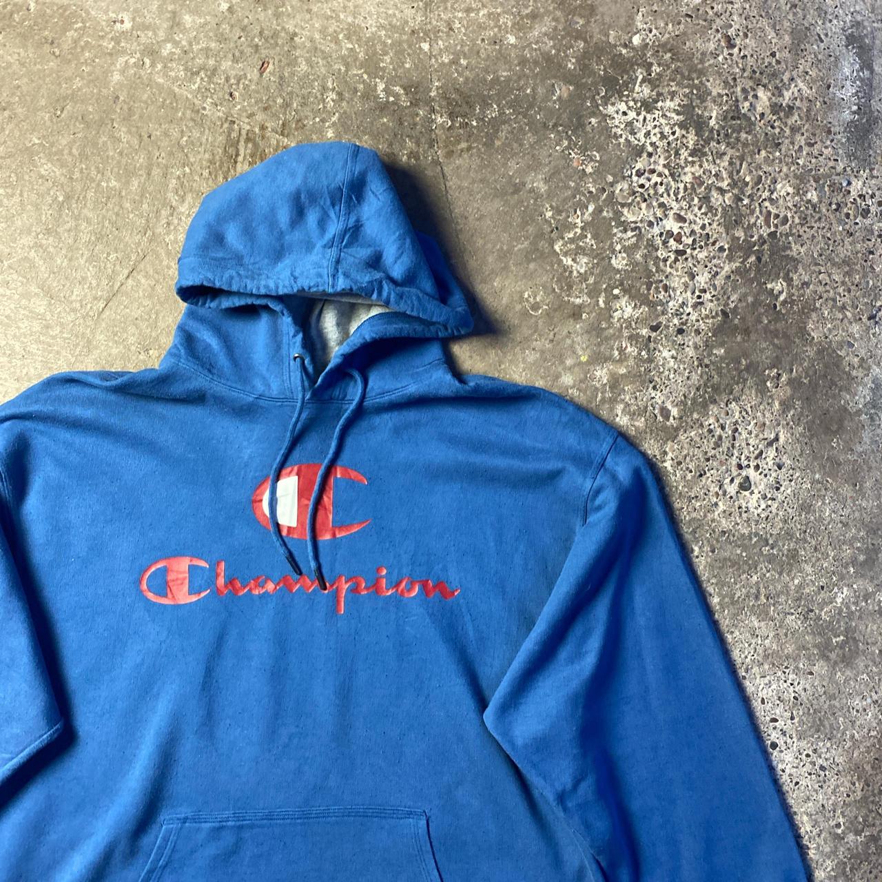 Blue Champion Graphic Logo Hoodie - 2XL