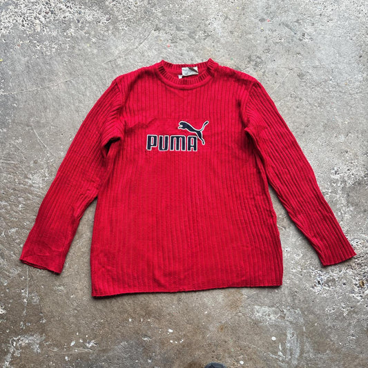 Vintage Red Puma knitted sweatshirt - M