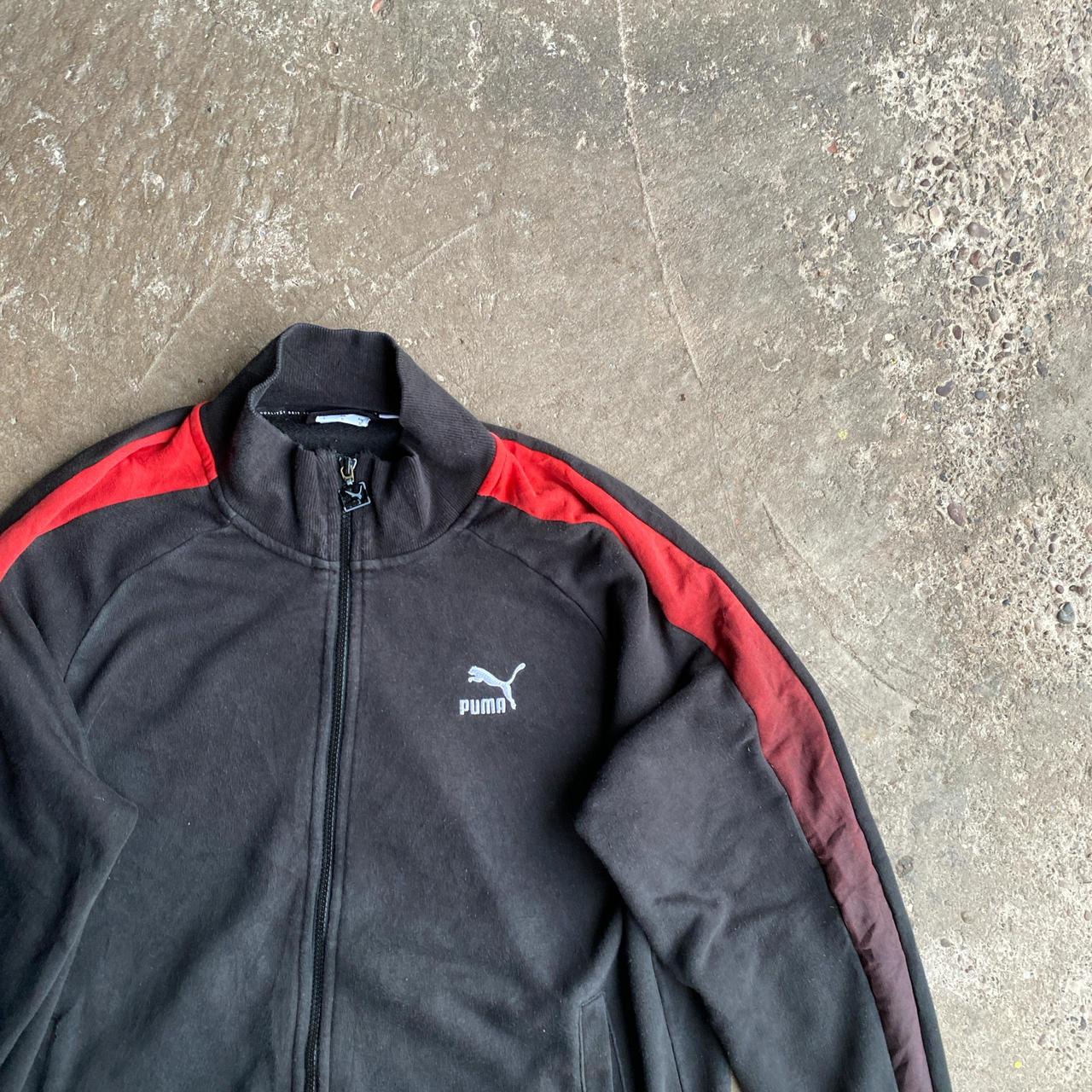 Vintage Black Puma Full Zip Tracksuit Top - L
