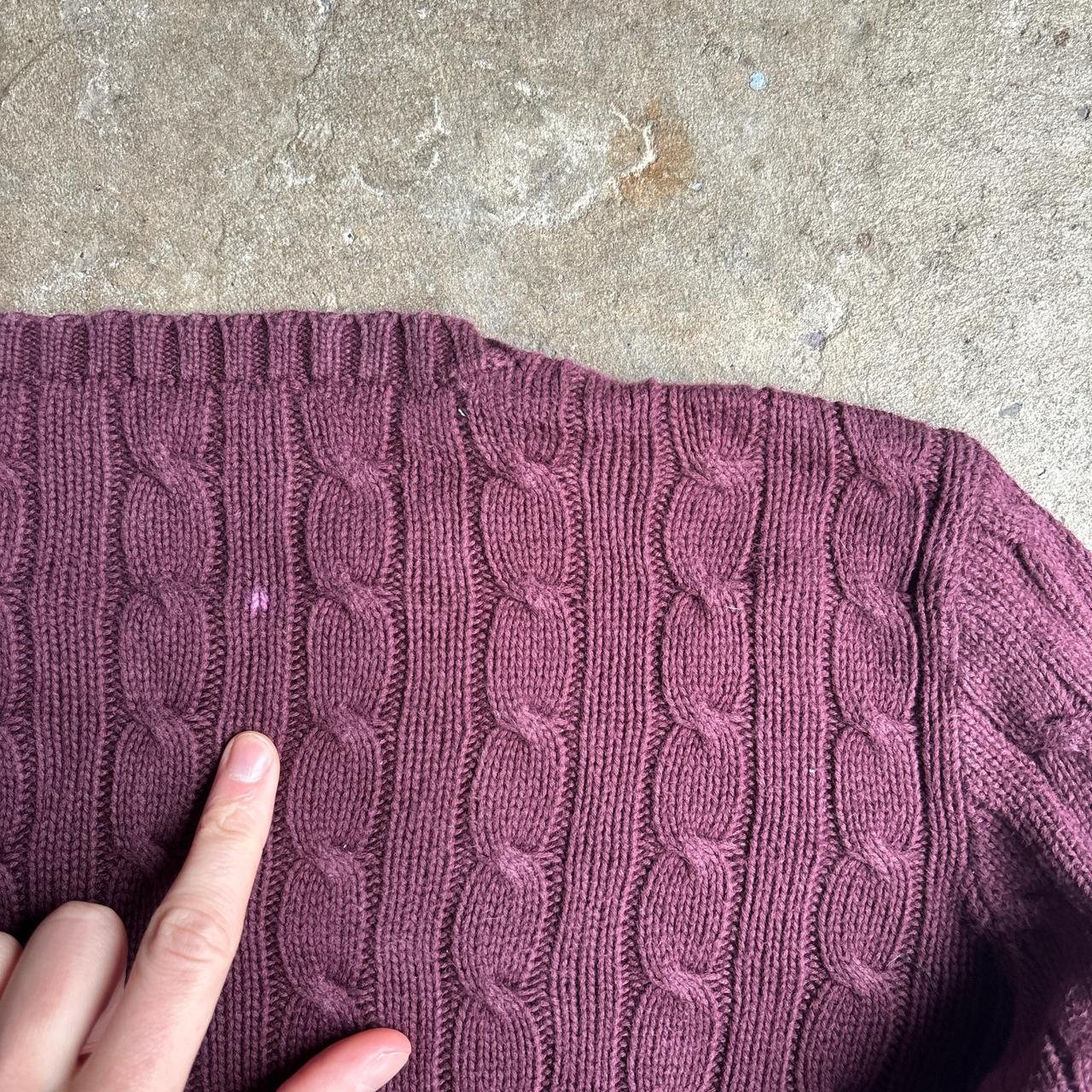 Burgundy Polo Ralph Lauren Cable Knit Sweater - L (women’s)