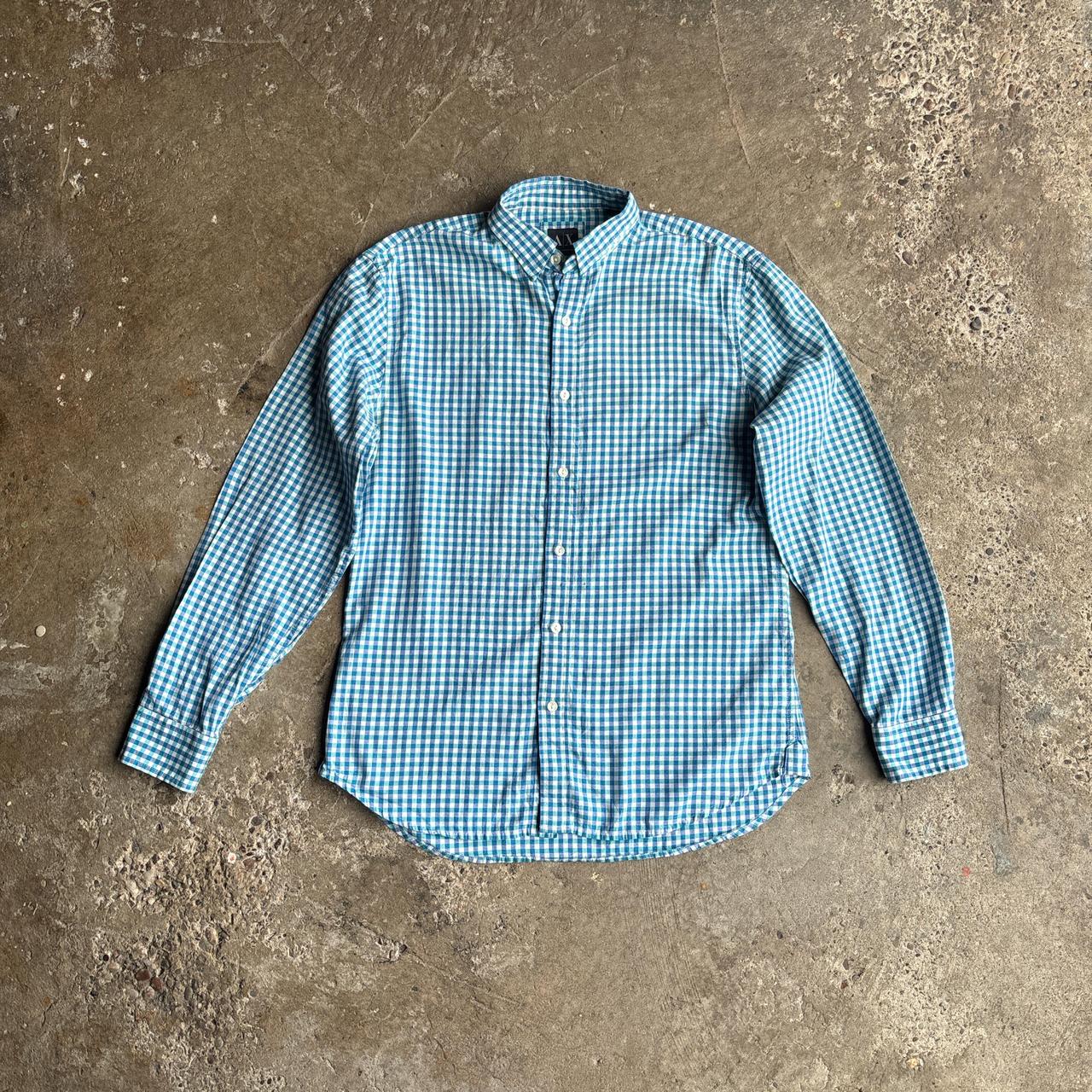 Blue Gingham Armani Exchange Button Up Shirt  - S