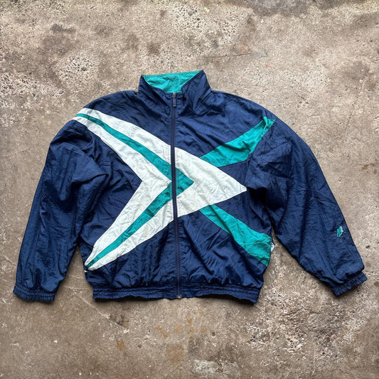 90s Navy track jacket with white and green design