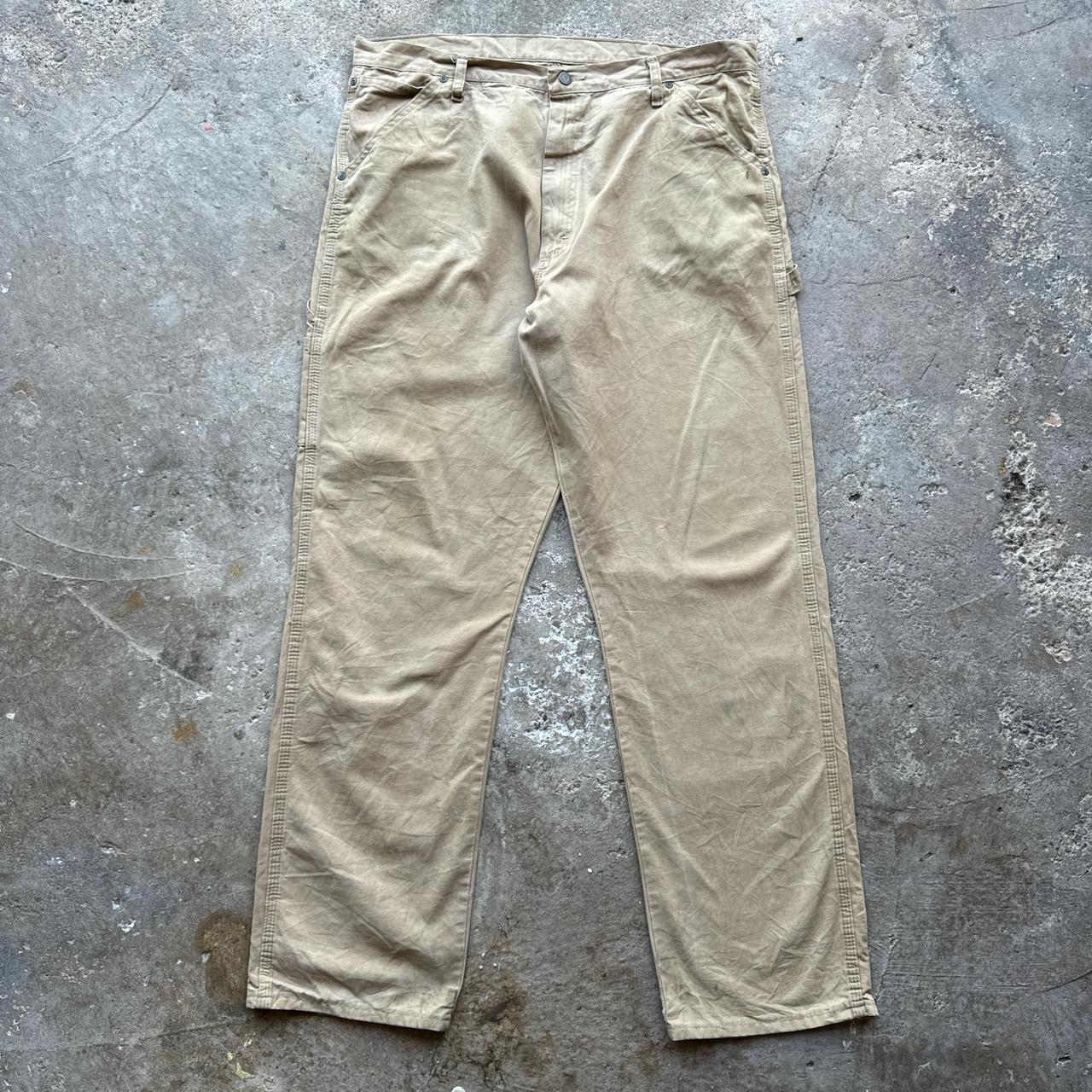 Tan Wrangler carpenter pants