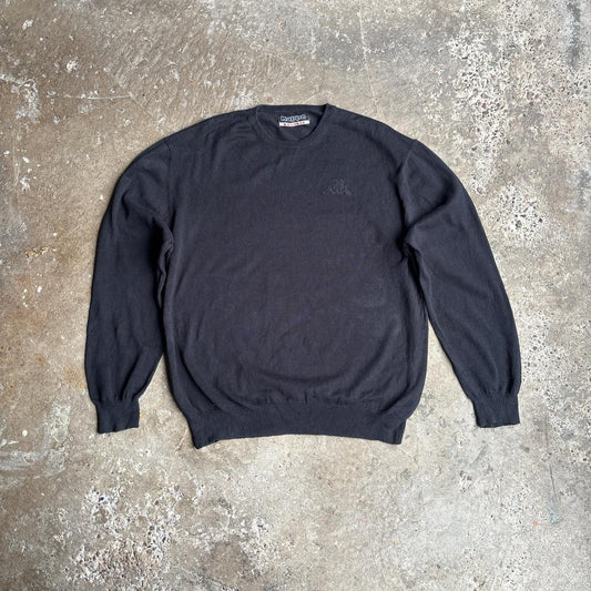 Black Kappa Knitted Crewneck Jumper- 2XL