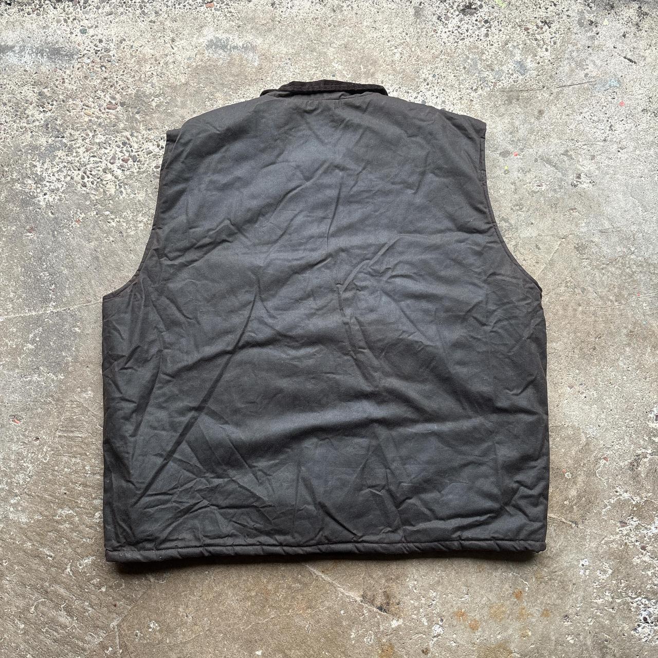 Brown Wax Gilet with corduroy collar - XXXL