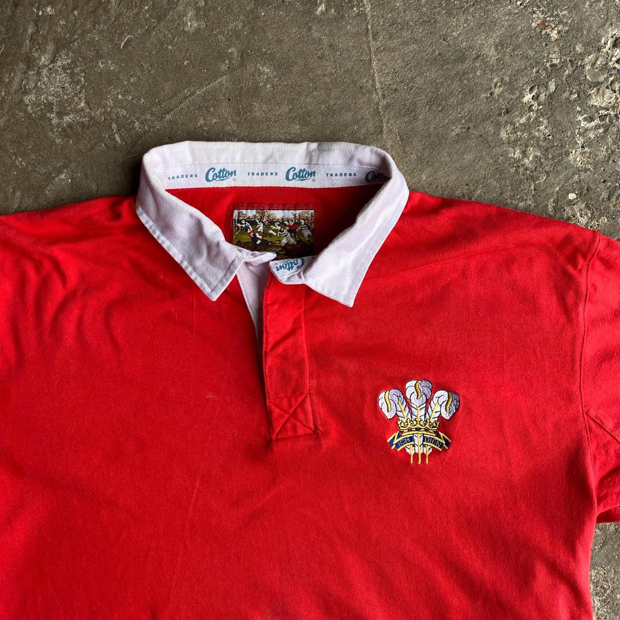 Vintage Red Wales Rugby Union Cotton Traders Rugby Shirt - XL