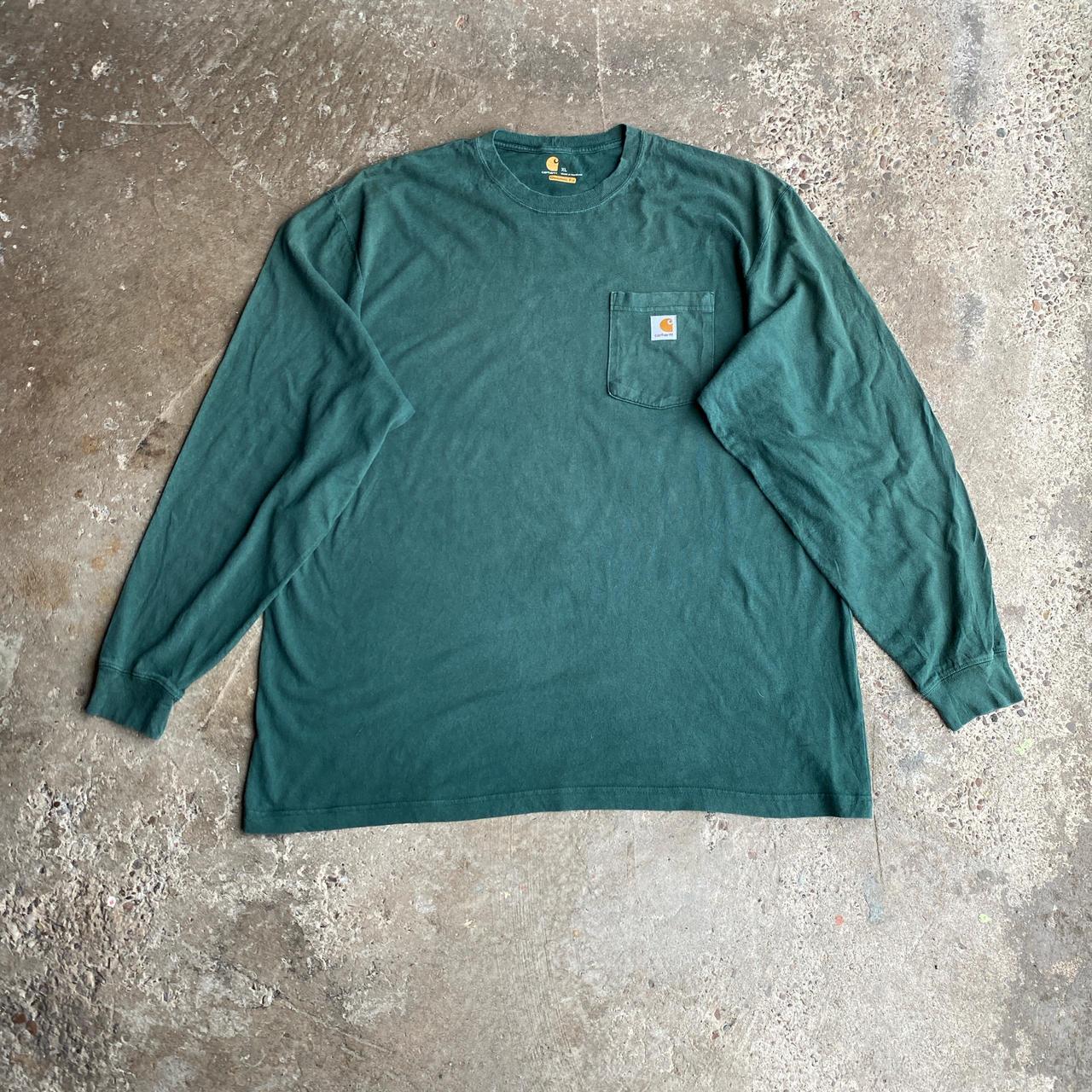 Green Long-Sleeve Carhartt Single Pocket T-Shirt - XL