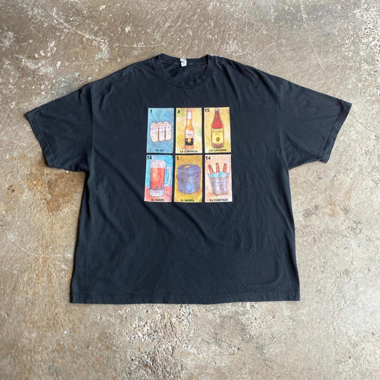 Black Graphic Mexican Beer T-Shirt - 3XL