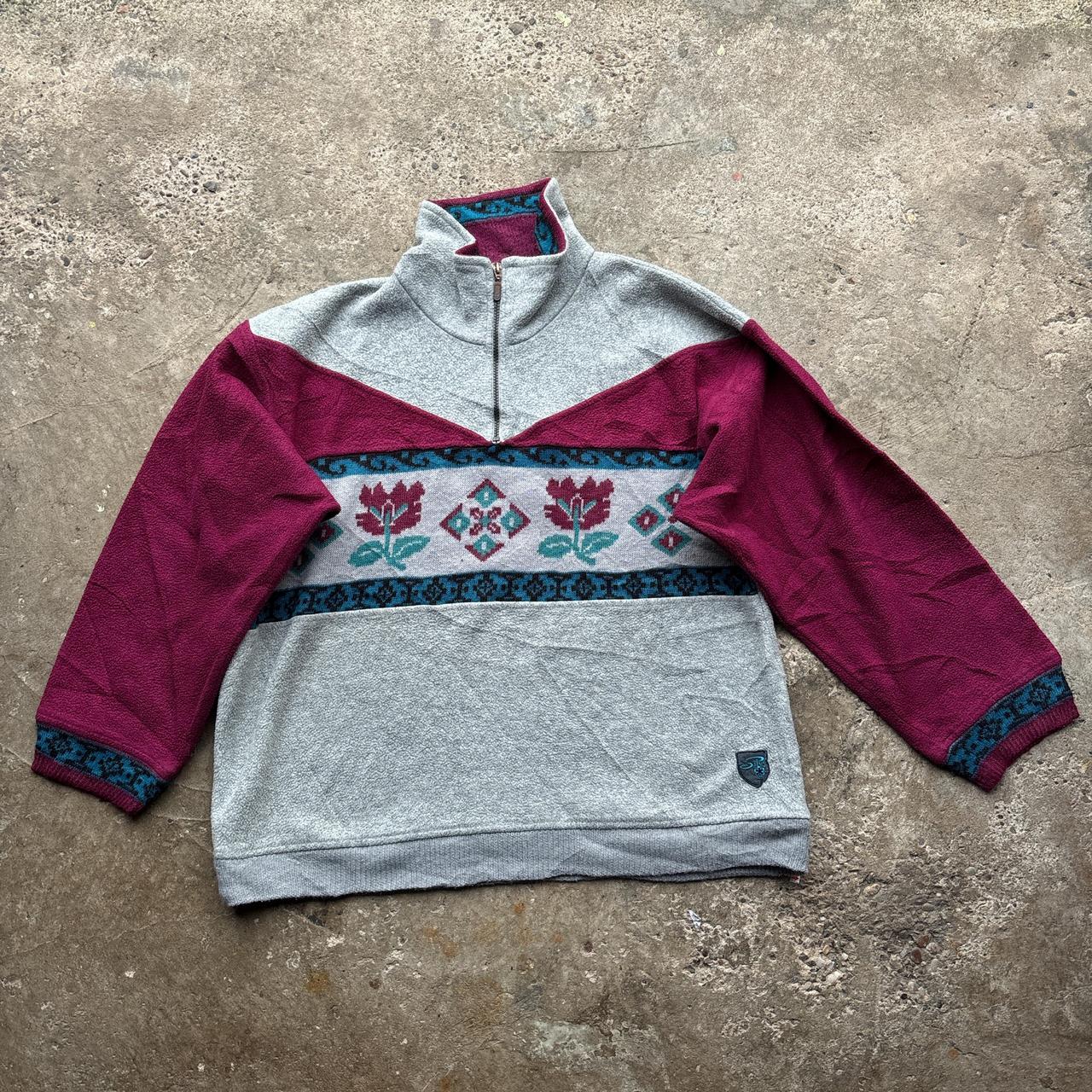 Grey and burgundy Polarite x Walking by Silvy fleece