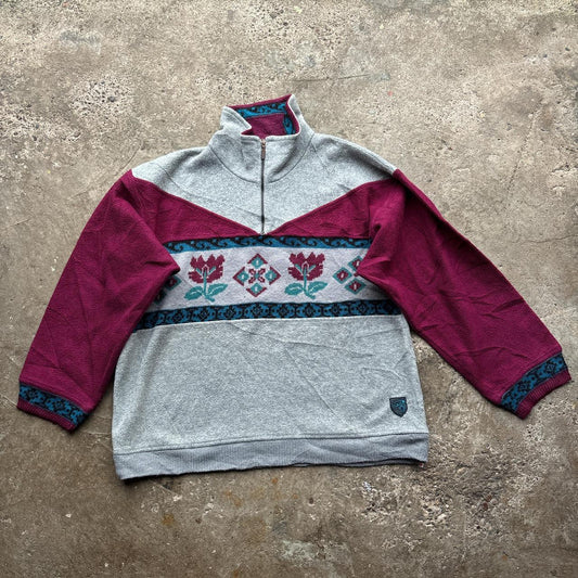 Grey and burgundy Polarite x Walking by Silvy fleece