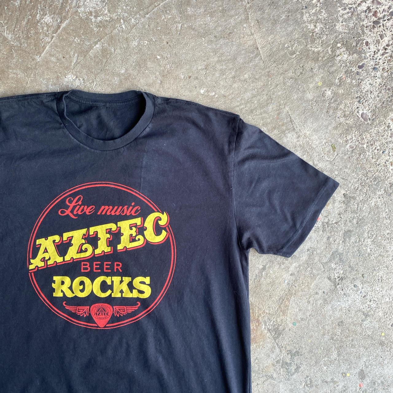 Black Graphic ‘Aztec Beer Rocks’ T-Shirt