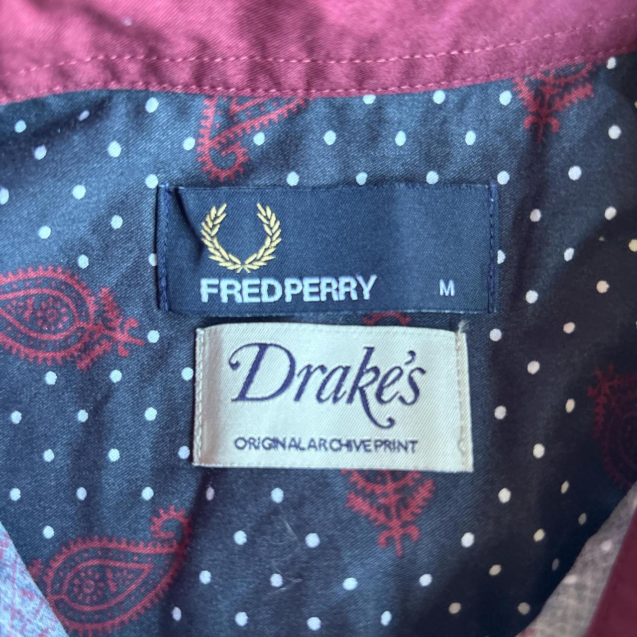 Navy Paisley Fred Perry x Drakes Long Sleeve Shirt