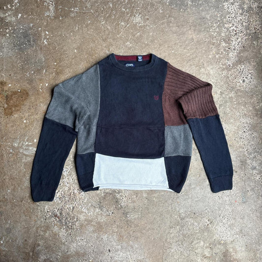 Multi-Coloured Patchwork Chaps Knitted Jumper - XL