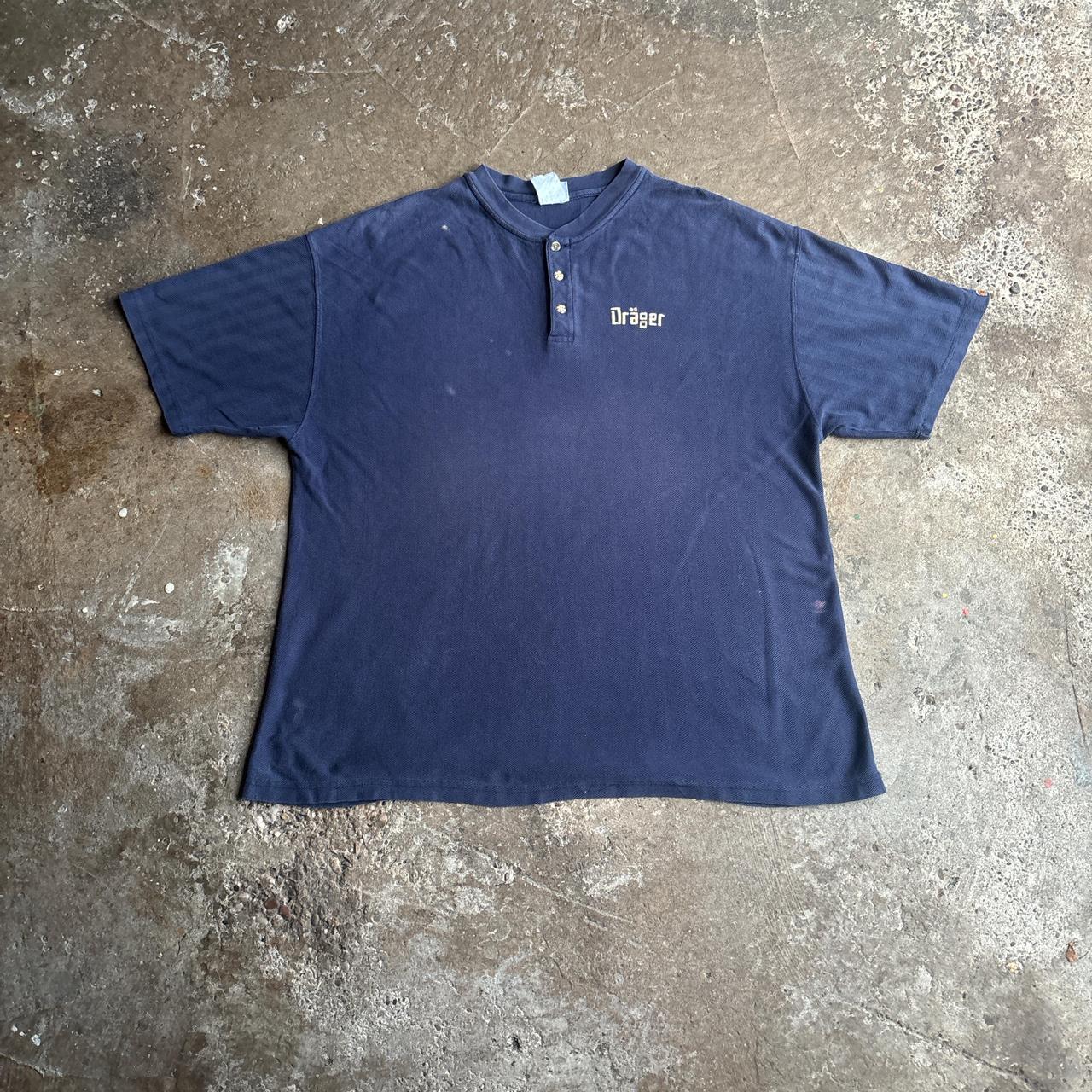 Navy Button Up Carhartt T-Shirt - 2XL