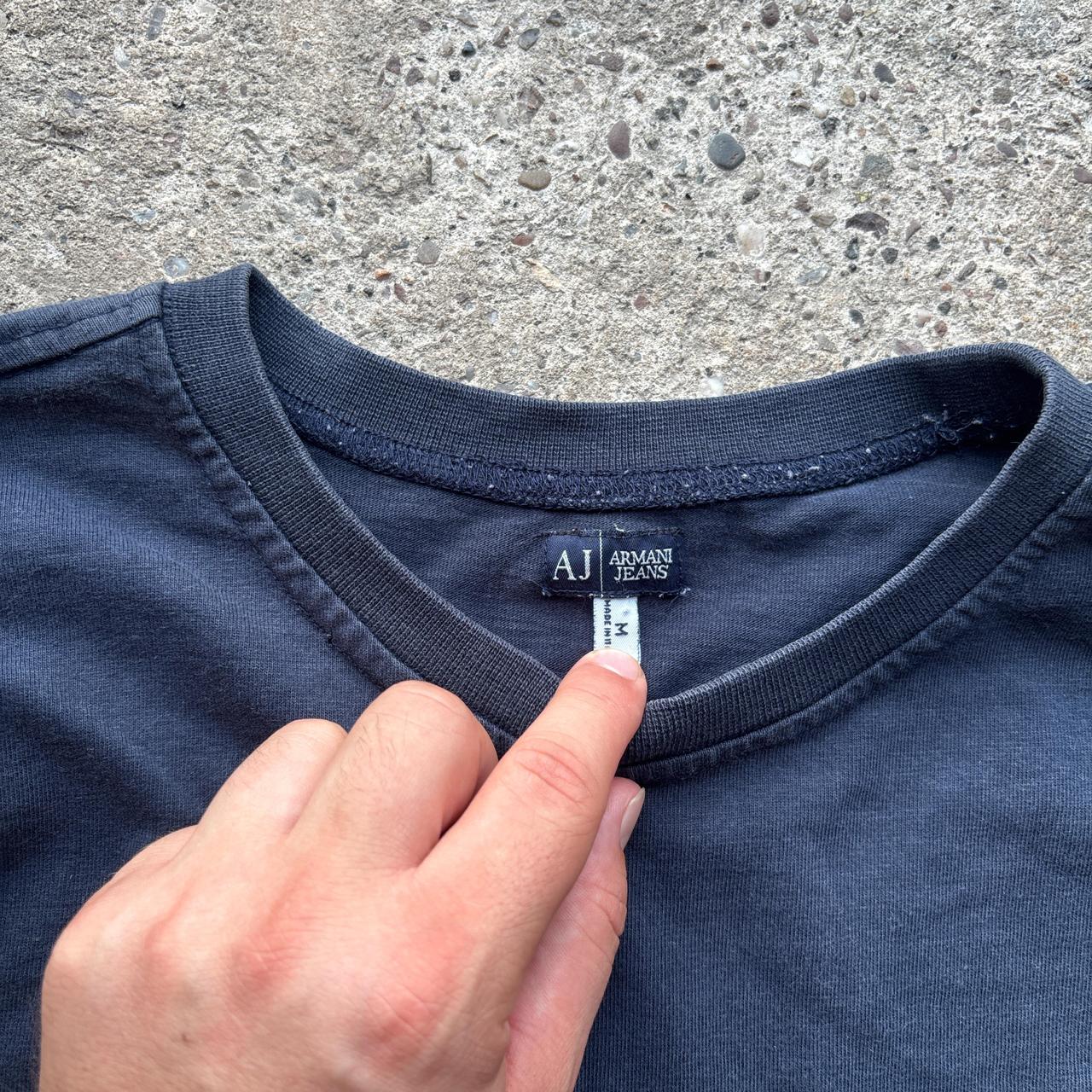 00s Navy Armani Jeans long sleeve top - M