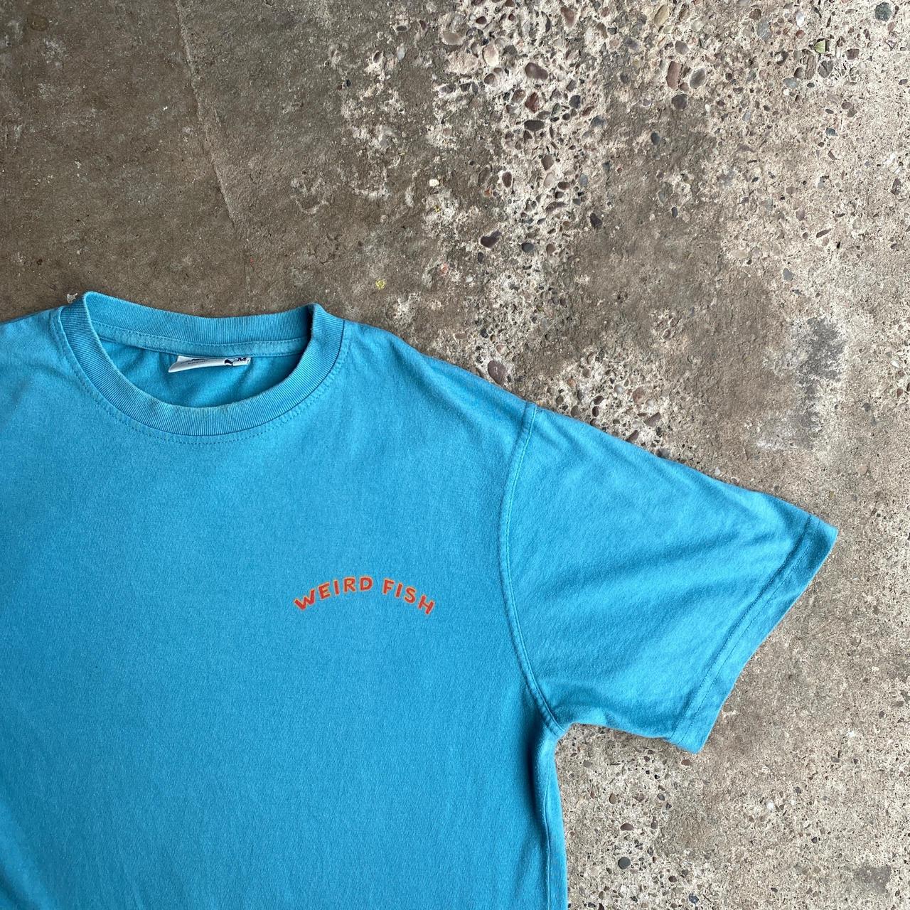 Blue Weird Fish Graphic T-Shirt - M