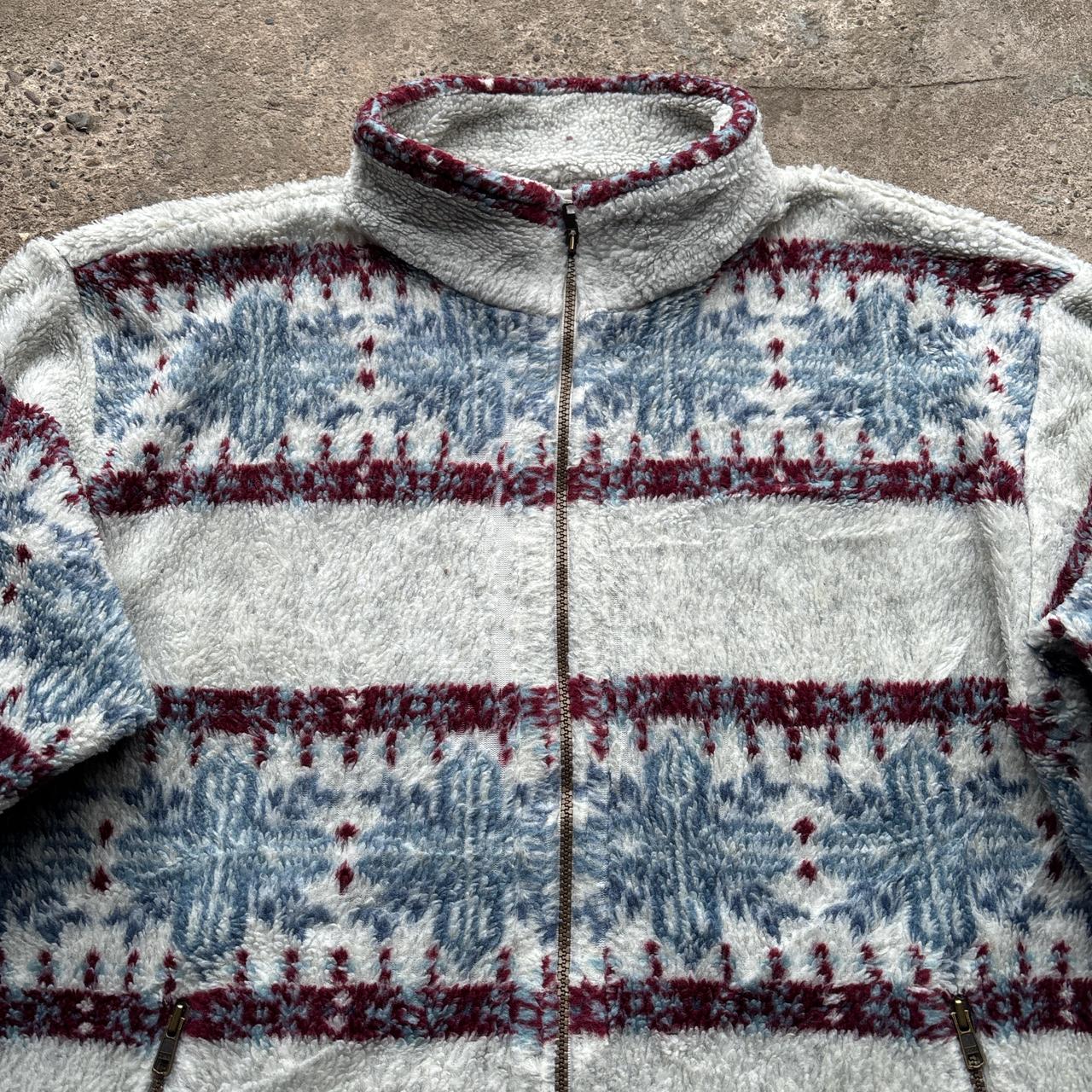 Grey crazy fleece with snowflake pattern
