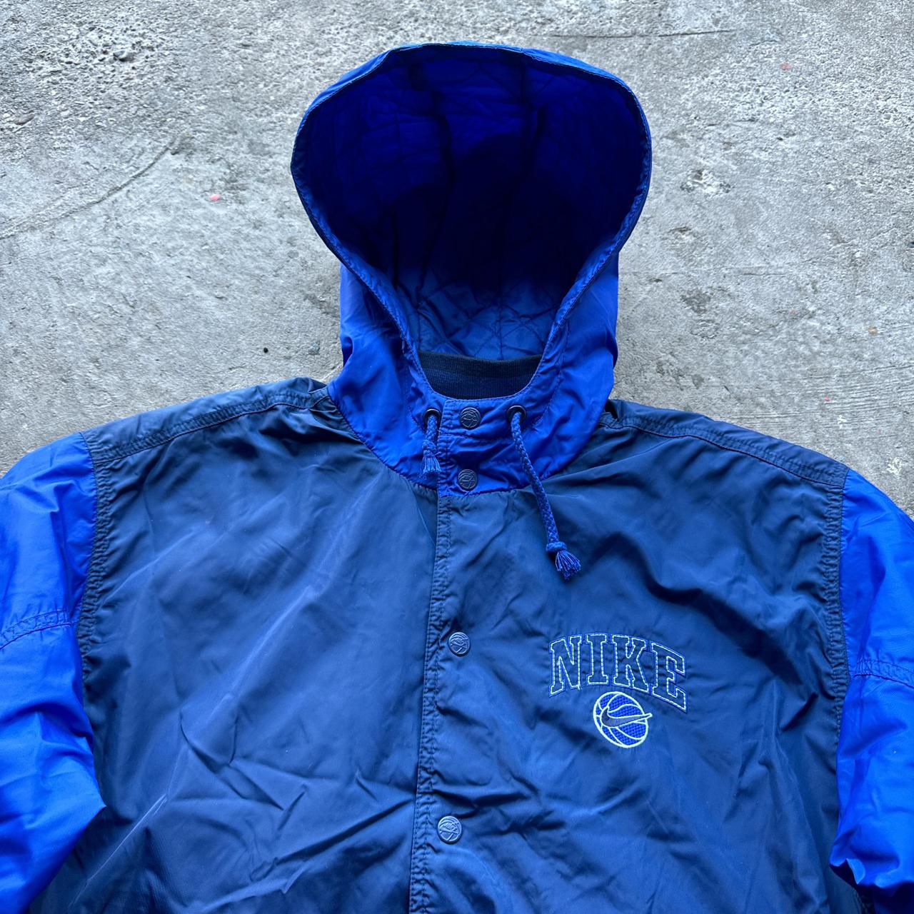 90s Navy and blue Nike Basketball hooded jacket