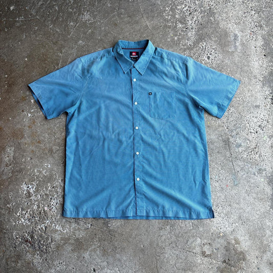 Blue Checkered Quiksilver Short Sleeve Shirt