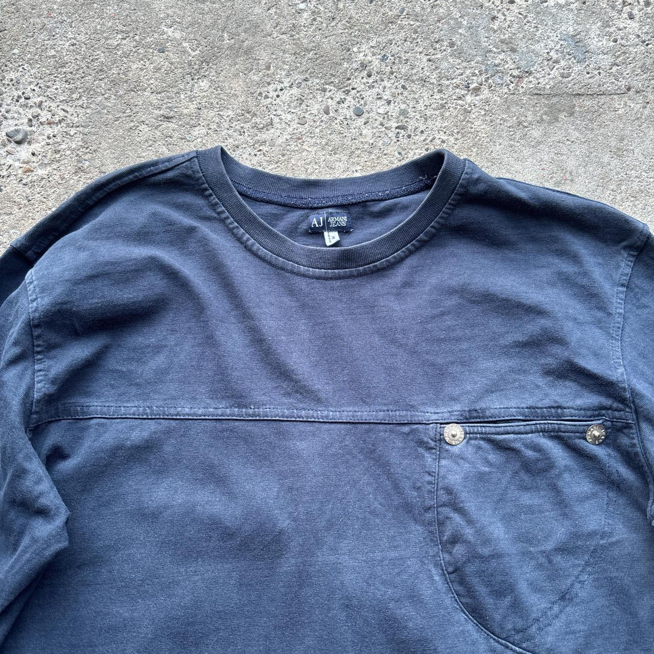 00s Navy Armani Jeans long sleeve top - M