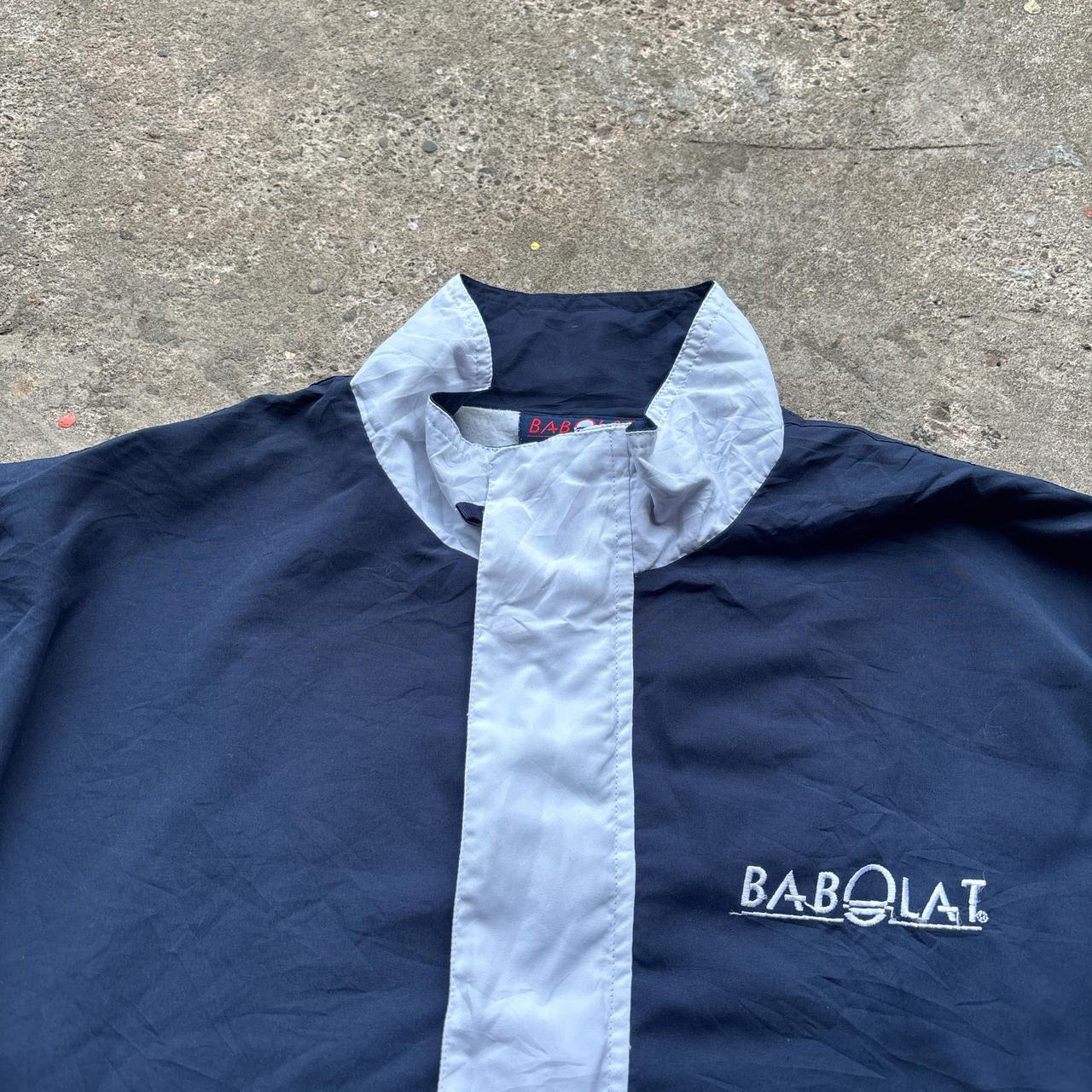 Vintage navy and white Babolat track jacket