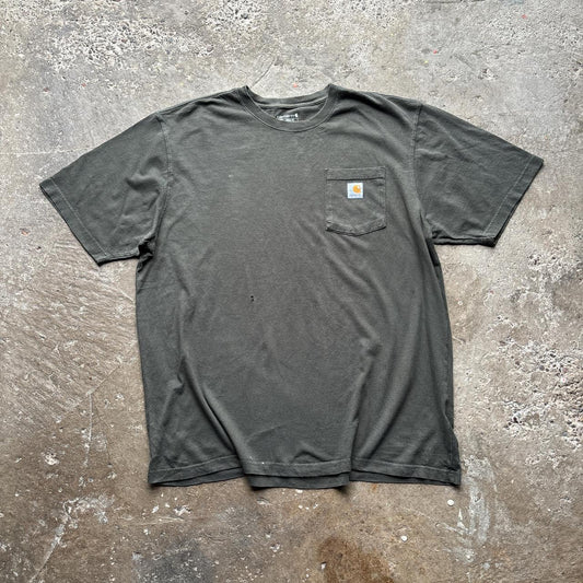 Olive Green Carhartt single pocket tee - XL