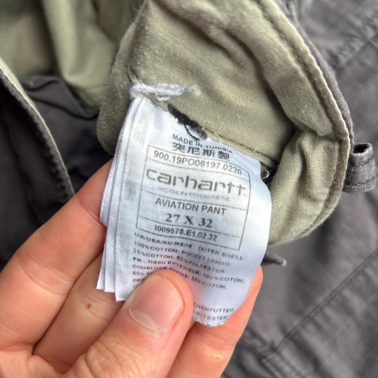 Textured Grey Carhartt Cargo Pants - W27