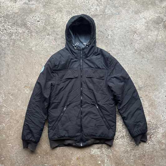 Black Adidas Originals hooded puffer jacket