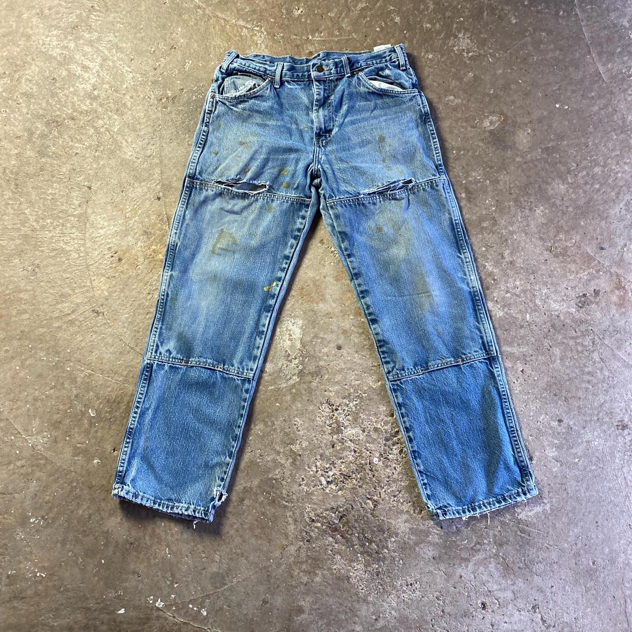 Blue Dickies Distressed Double Knee Jeans - W34