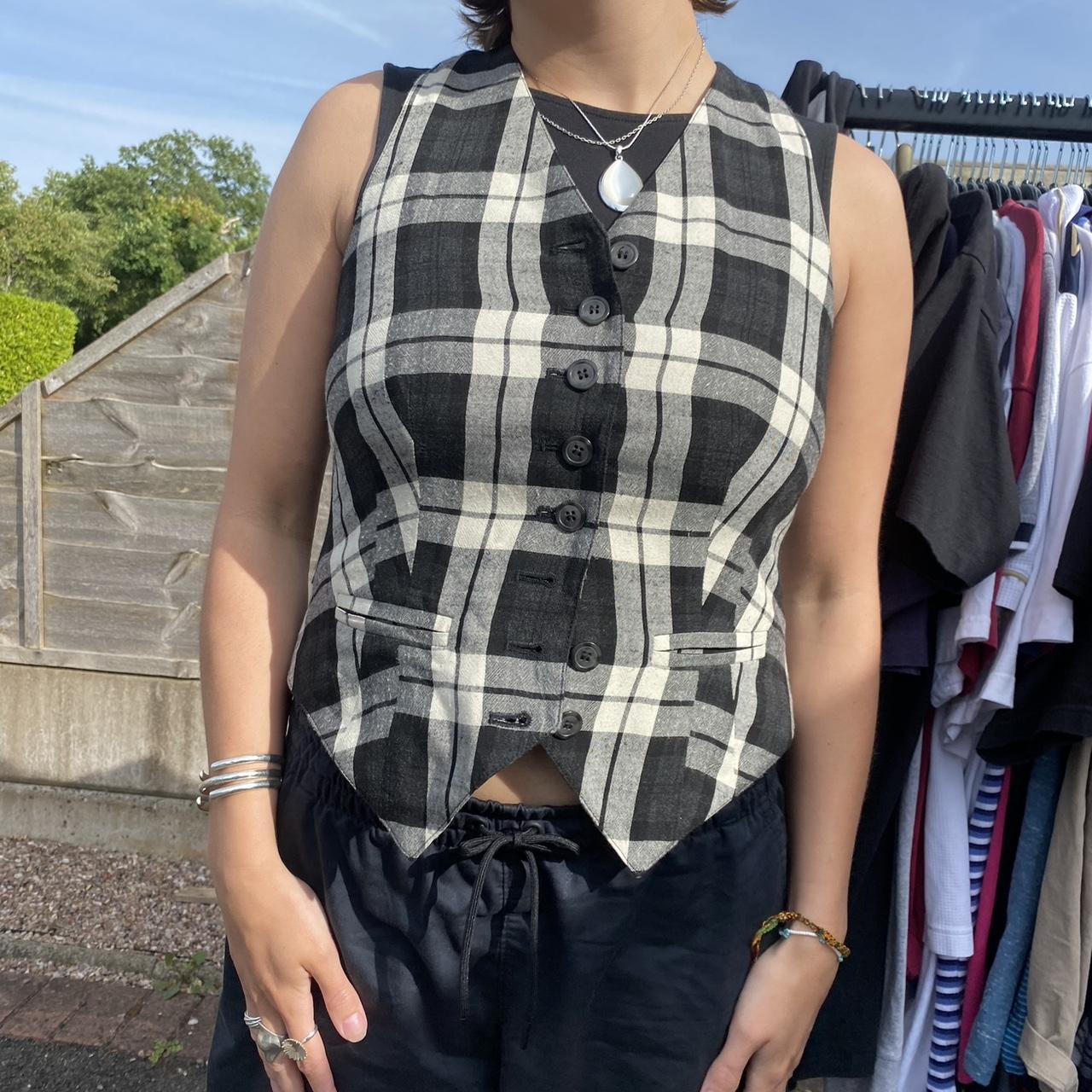 Black & White Checkered Waistcoat