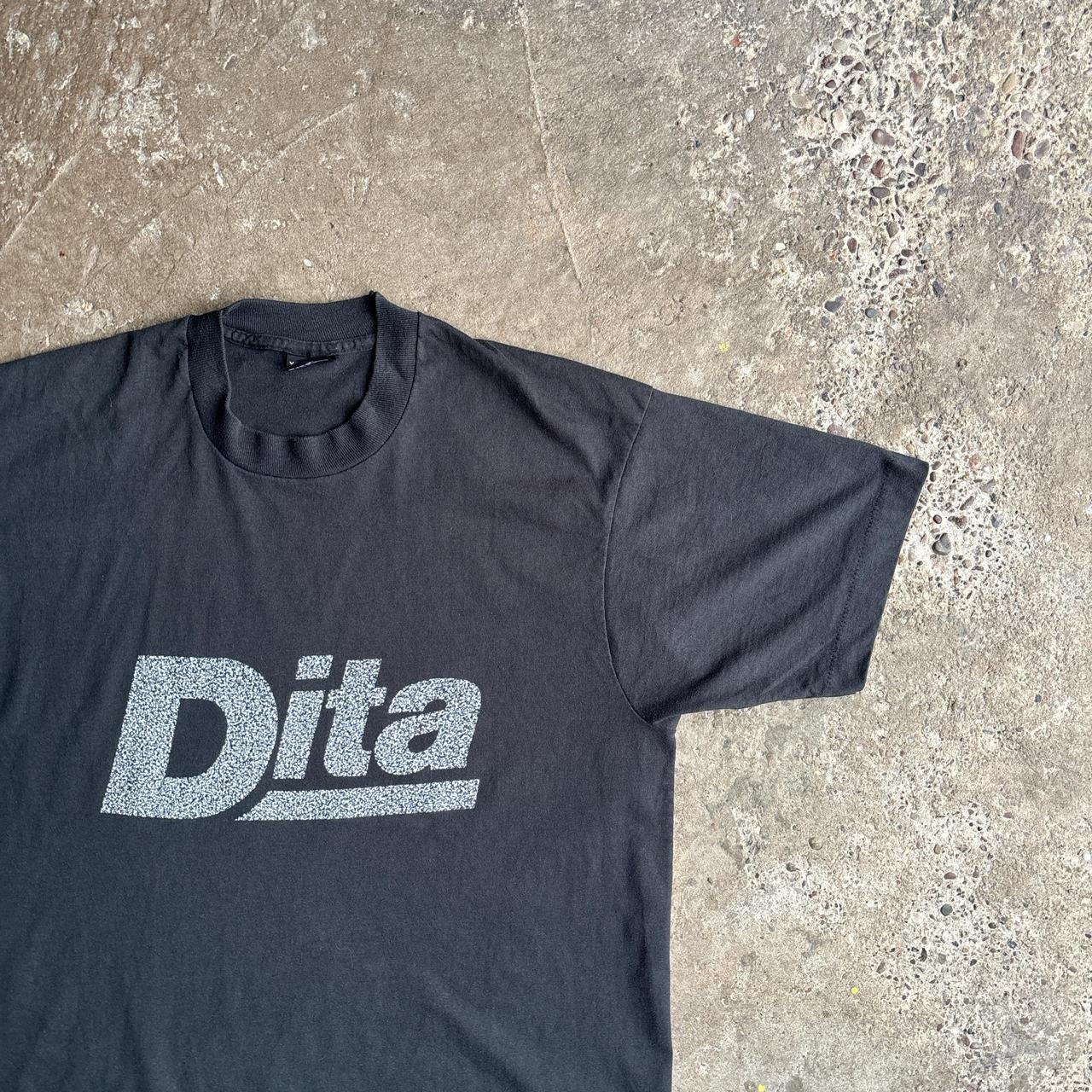 Vintage Black ‘Dite’ Graphic Single Stitch T-Shirt - XL
