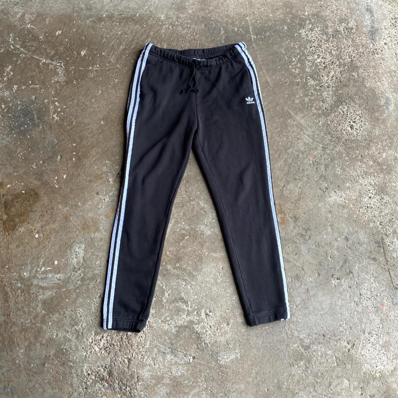 Black Adidas 3 Stripe Track Pants - 16 (women’s)