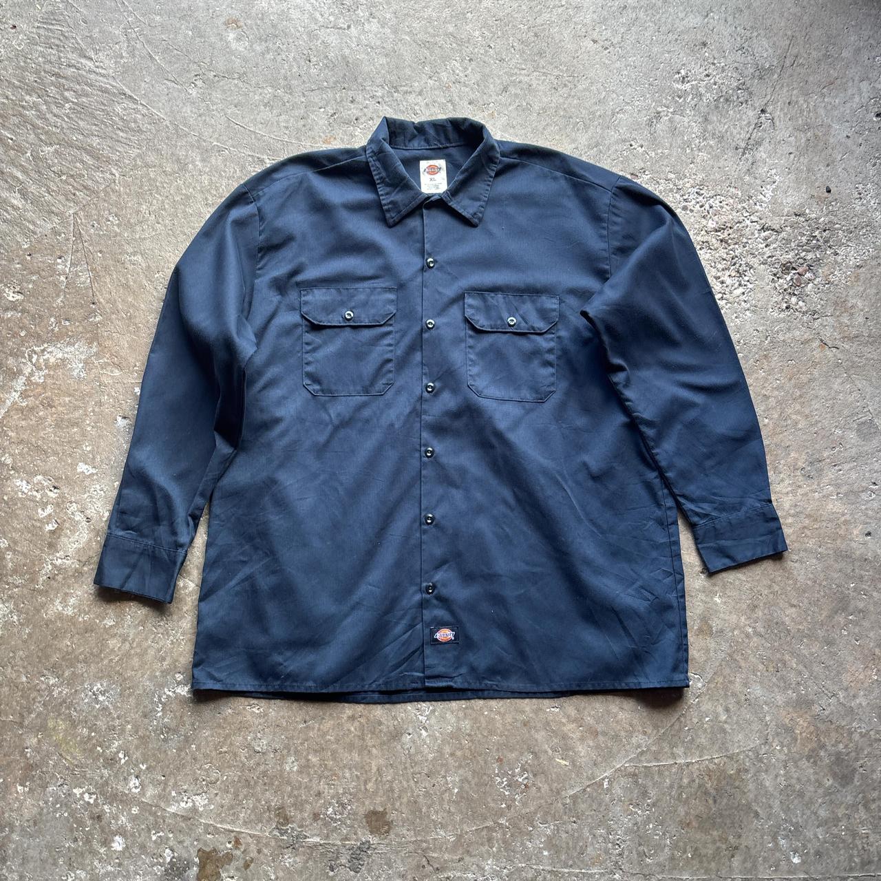 Navy Long Sleeve Dickies Workwear Shirt
