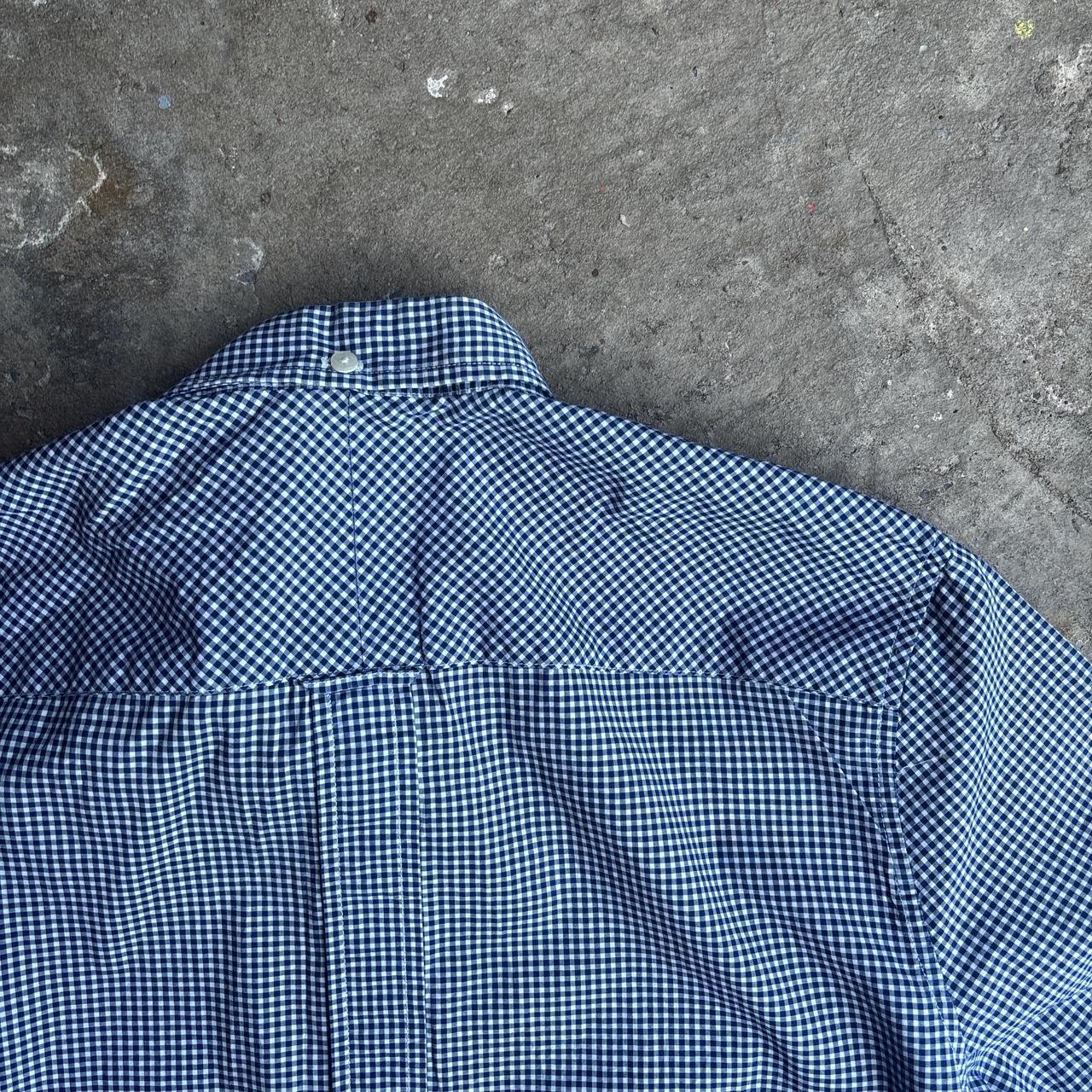 Blue & White Fred Perry Checkered Short Sleeve Shirt