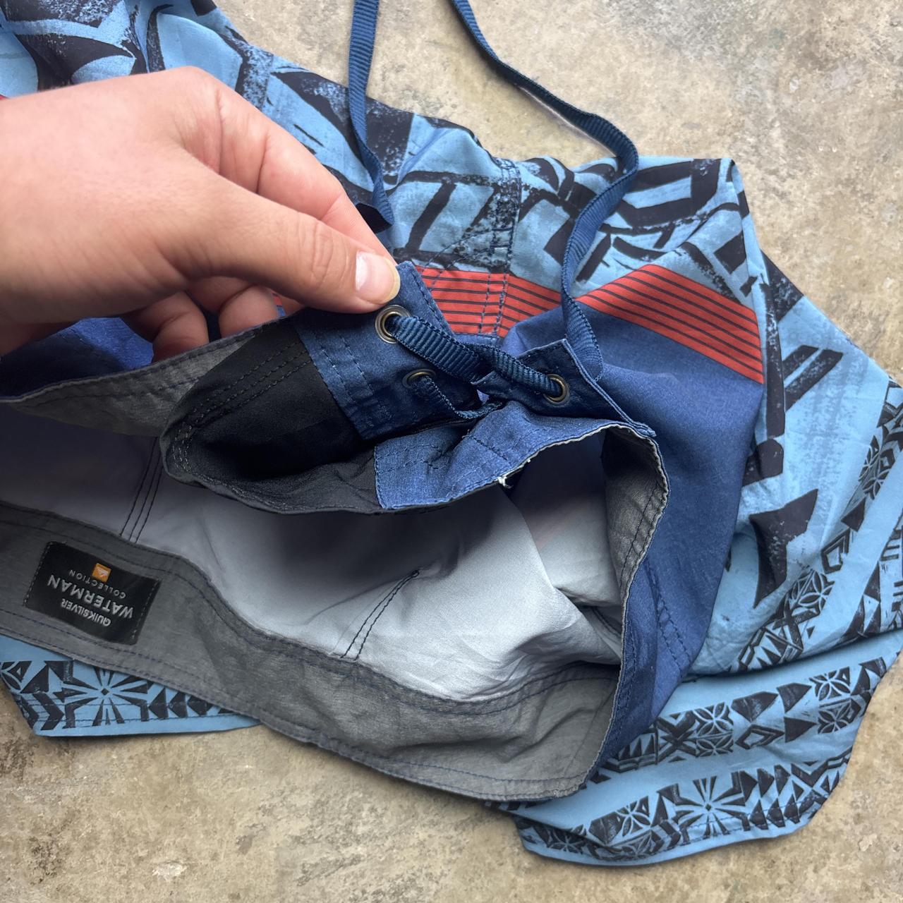 Blue Quiksilver board shorts with Hawaiian style - W32