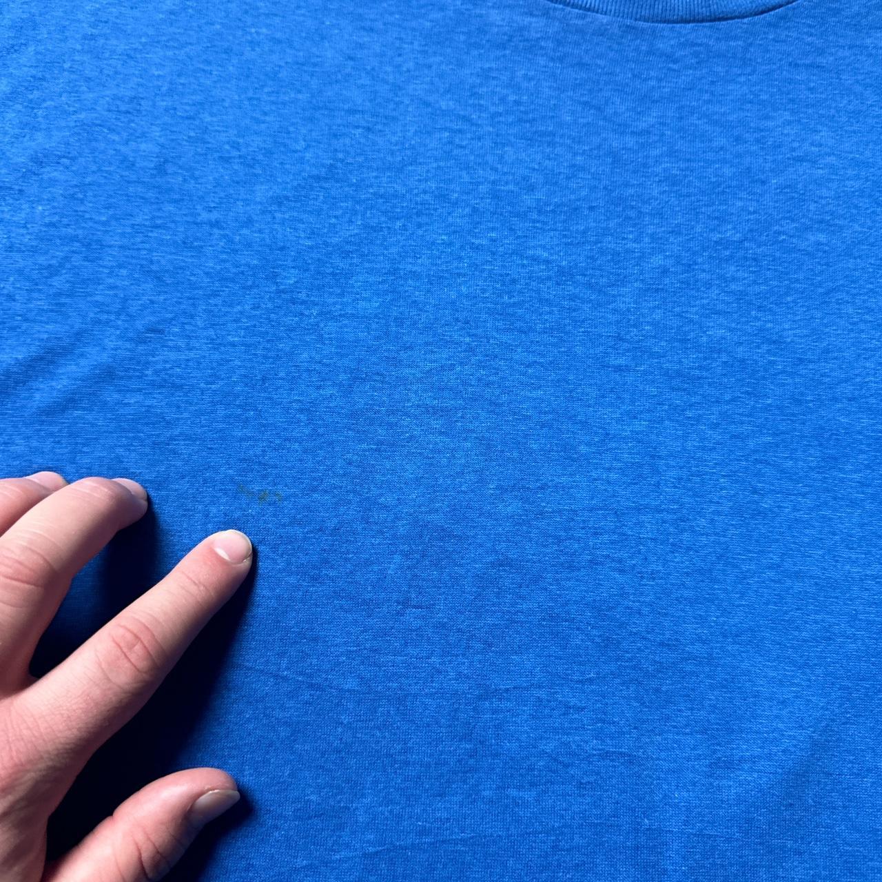 Blue 80s vintage single stitch cotton t-shirt with ‘Turkey Roast’ print