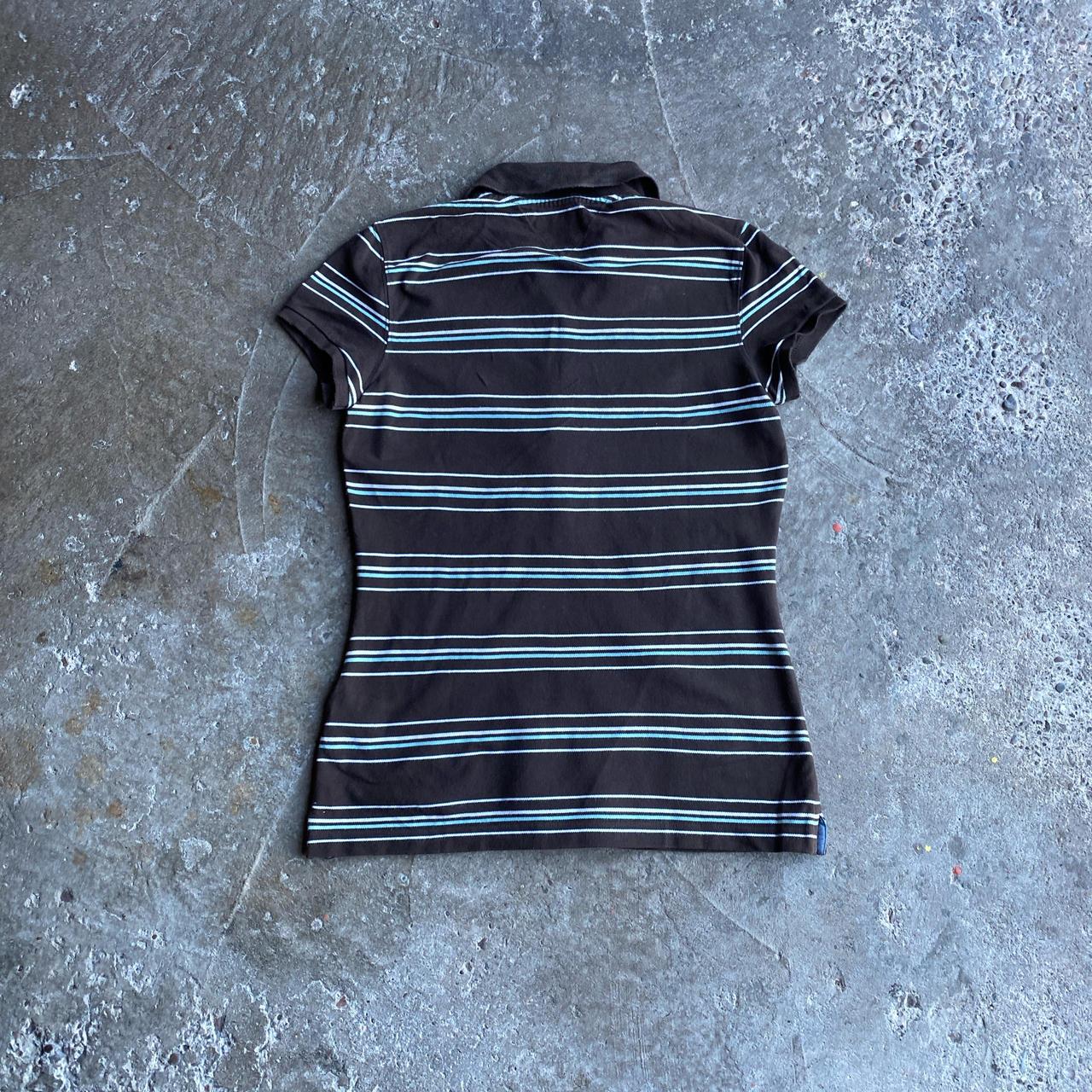 Brown Tommy Hilfiger Striped Polo Shirt - S