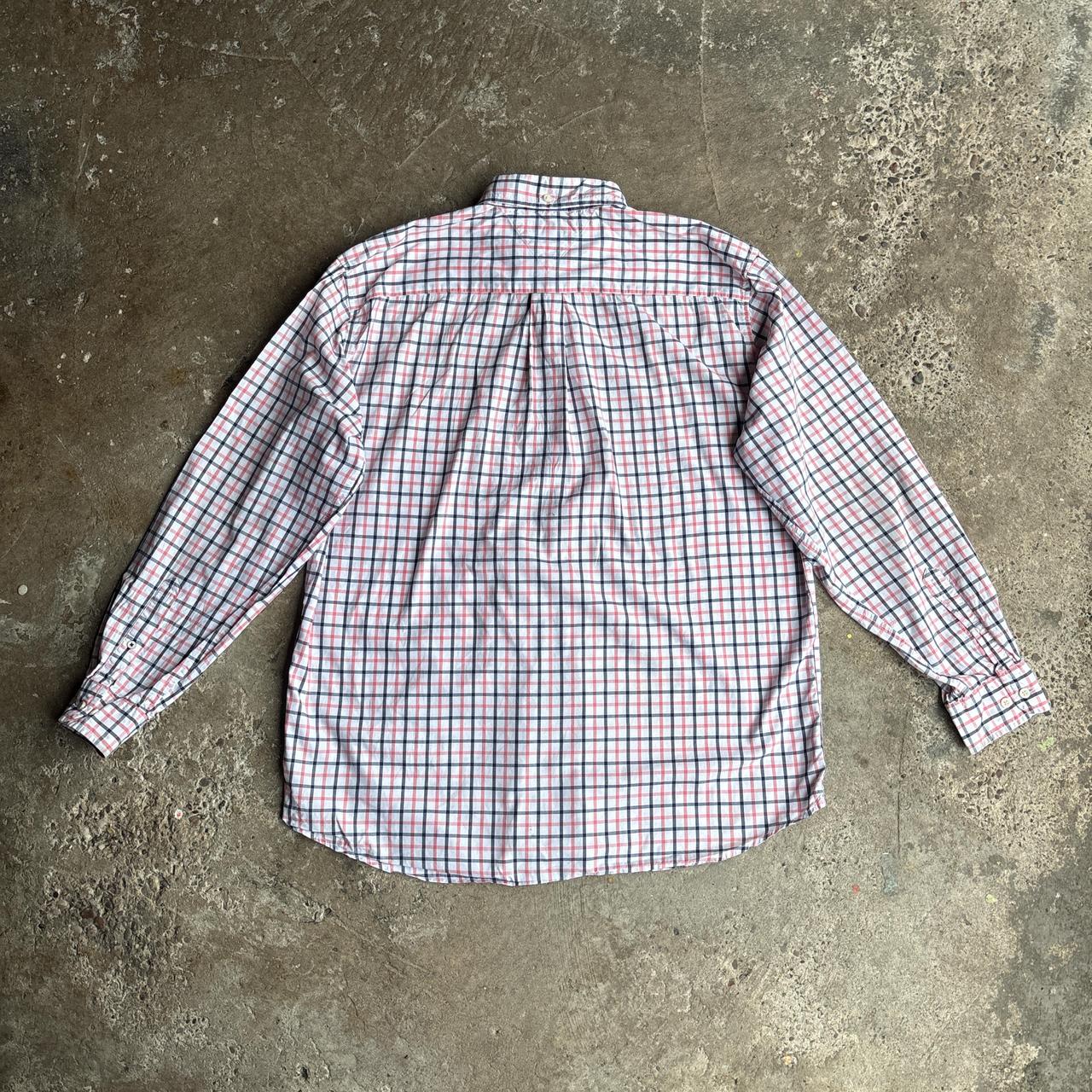 White & Pink Tommy Hilfiger Checkered Oxford Shirt -  XL