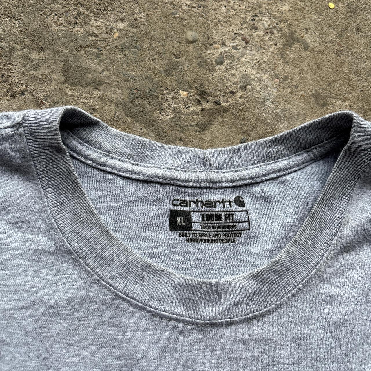 Grey Carhartt pocket tee with company logo - XL