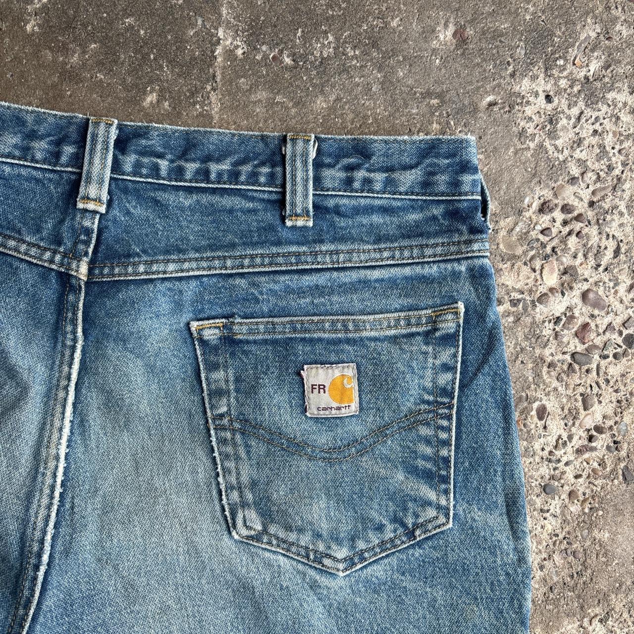 Blue Denim Repaired Carhartt Jeans - 36