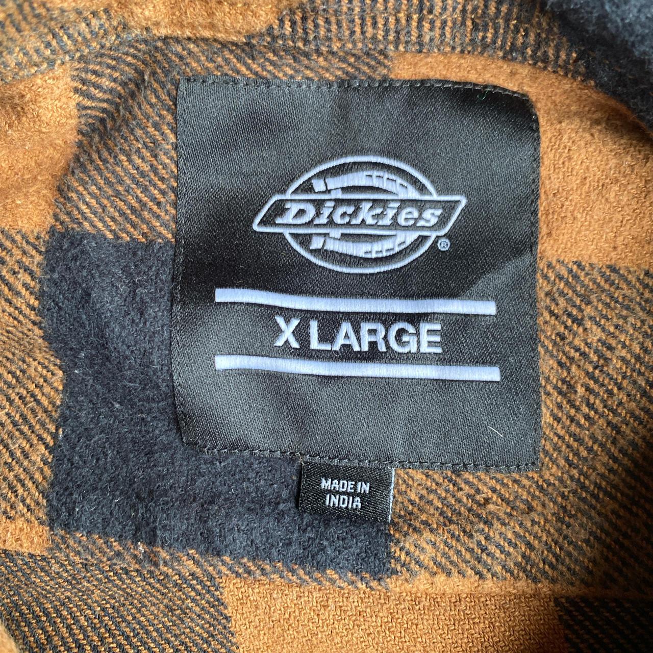 Navy & Tan Checkered Dickies Flannel Shirt - XL