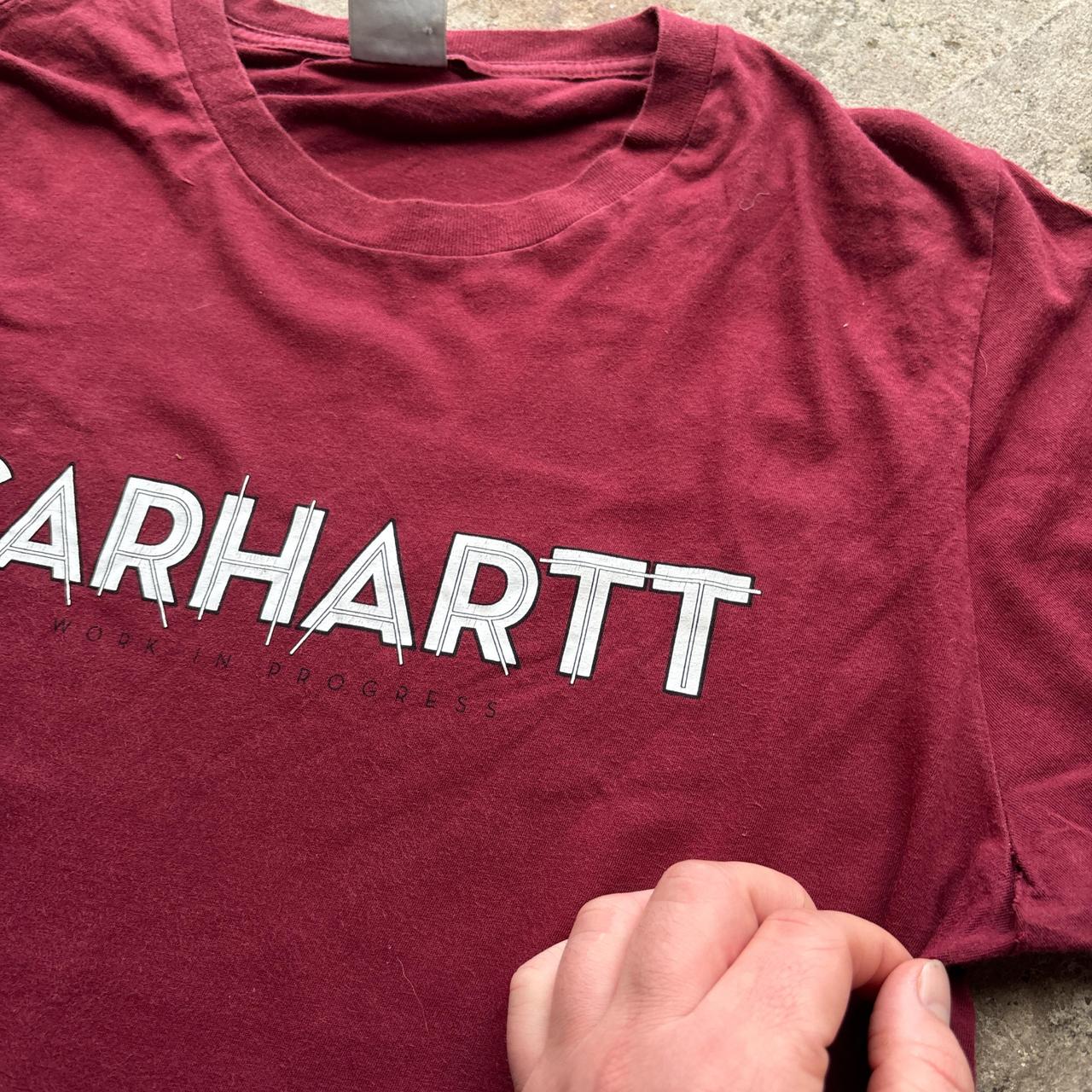 Burgundy Carhartt Work in Progress graphic tee
