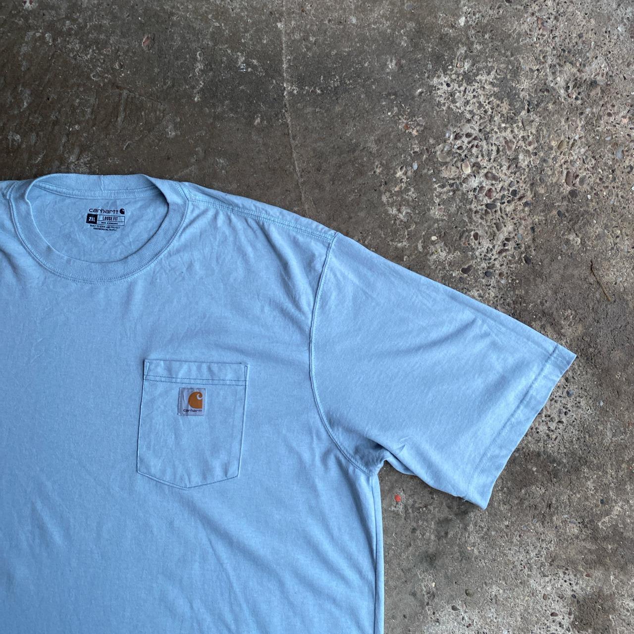 Light Blue Carhartt Pocket Graphic T-Shirt - 2XL